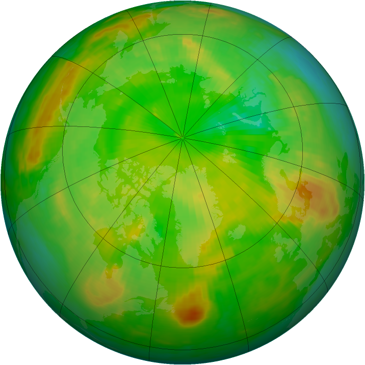 Arctic ozone map for 25 June 1984